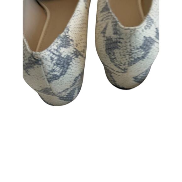 NWOT Cole Haan Pointed Toe Snake Leather Cream/Gray Flats 8B - Picture 7 of 8